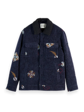 SCOTCH AND SODA Swirl Poetry Jacquard Trucker Jacket at Gravity NYC